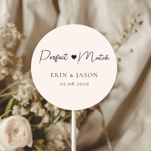 Perfect Match! Blush, Elegant, Simpel Classic Round Sticker