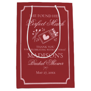 Perfect Match Bridal Shower Bachelorette Favor Medium Gift Bag