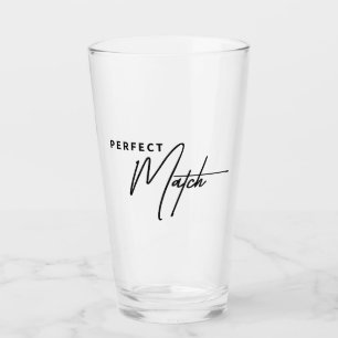 Perfect Match – Cute Romantic Love Statement Gift Glass