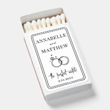 Perfect Match Drawn Wedding Matchbox Favor