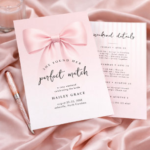 Perfect Match Elegant Minimal Bachelorette Weekend Invitation