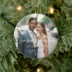 Perfect Match!  Elegant, Simpel, Photo Ceramic Ornament