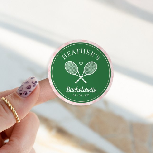 Perfect Match Last Swing Tennis Bachelorette Classic Round Sticker (Creator Uploaded)