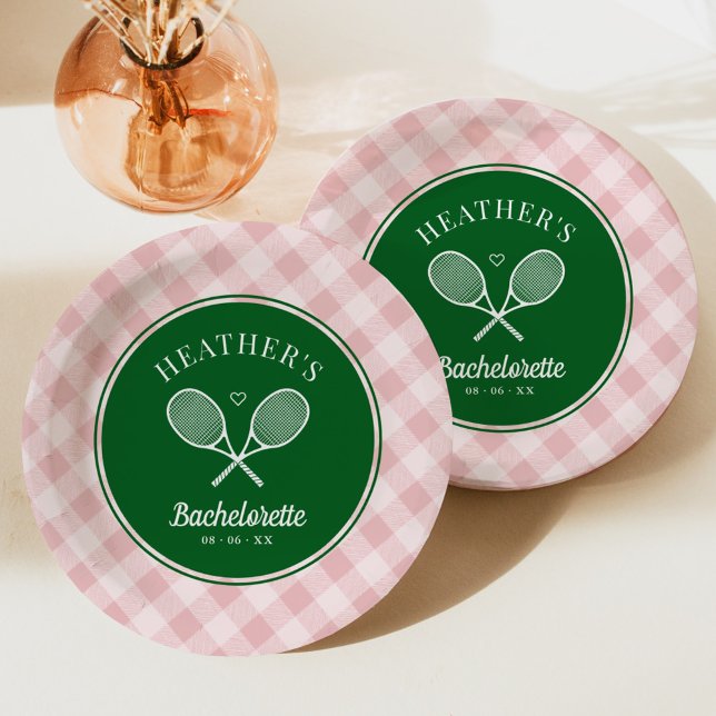 Perfect Match Last Swing Tennis Bachelorette Paper Plate (Creator Uploaded)