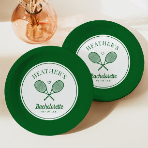 Perfect Match Last Swing Tennis Bachelorette Paper Plate