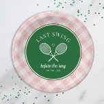 Perfect Match Last Swing Tennis Bachelorette Paper Plate<br><div class="desc">Cute Tennis themed bach party! Part of a whole collection!</div>