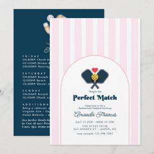 Perfect Match Pickleball Bachelorette Weekend Invitation