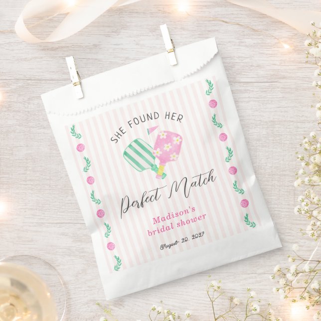 Perfect Match Pickleball Bridal Shower Welcome Favour Bag (Clipped)