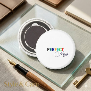 Perfect Match Stylish Script Magnet Elegant Design