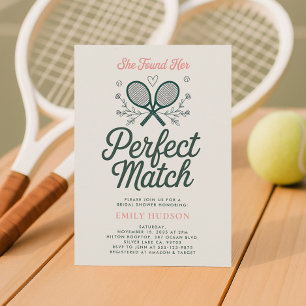 Perfect Match Tennis Bridal Shower Invitation