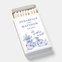Perfect Match Vintage Blue Wedding Matchbox Favors