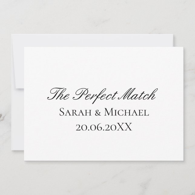 Perfect Match Wedding Matchbox–PersonalizedEdition Invitation (Front)