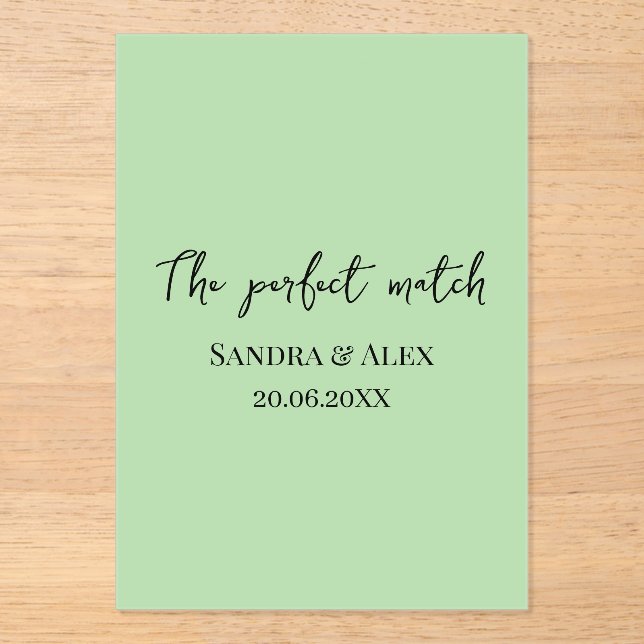 Perfect Match Wedding Matchbox – Premium Edition Acrylic Invitations (Front)