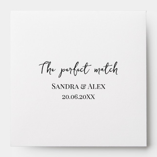 Perfect Match Wedding Matchbox – Premium Edition Envelope (Front)