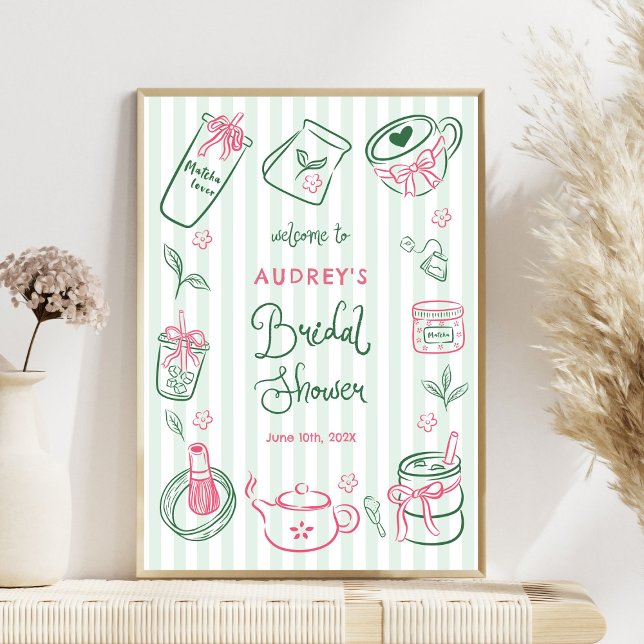 Perfect Matcha Bridal Shower Green Welcome Sign (Creator Uploaded)