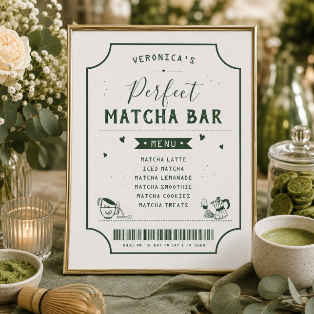 Perfect Matcha Bridal Shower Menu Sign (Creator Uploaded)
