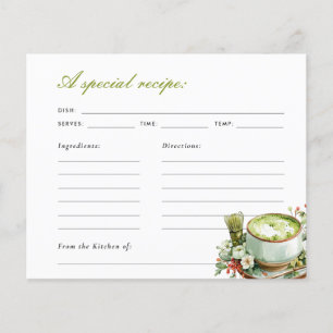 Perfect Matcha Bridal Shower Recipe Card