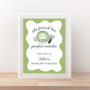 Perfect Matcha Green Bachelorette Welcome Poster