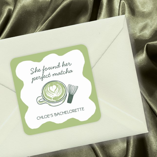Perfect Matcha Green Tea Bachelorette Square Sticker (Perfect Matcha Green Tea Bachelorette Square Sticker)