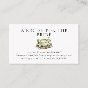 Perfect Matcha Recipe Request Bridal Shower Enclosure Card