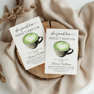 Perfect Matcha Sage Green Coffee Bridal Shower Invitation
