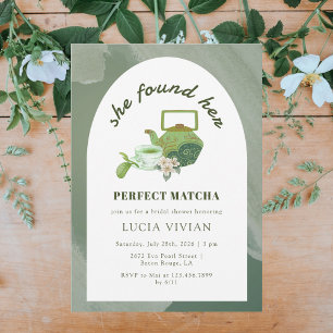 Perfect Matcha She Found Her Bridal Shower Invitation