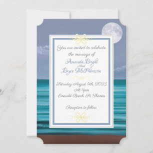 Perfect moments moonlit teal sea beach wedding