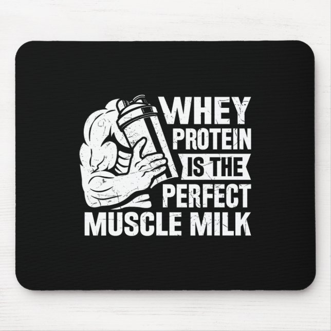 Perfect Muscle Milk Funny Protein Lover Quote Body Mouse Pad (Front)
