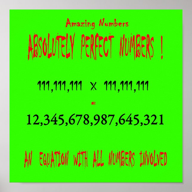 Perfect Numbers Poster (Front)