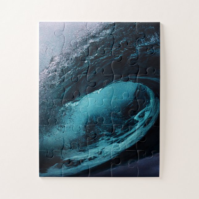 Perfect Ocean Wave Tunnel Jigsaw Puzzle (Vertical)