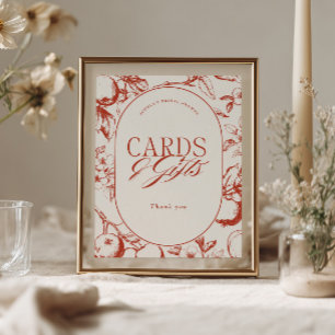 Perfect One Apple Bridal Shower Cards Gifts Poster