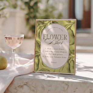 Perfect Pair Bridal Shower Flower Bar Poster