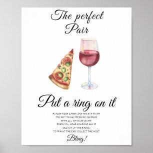 Perfect pair bridal shower Put a ring on it game Poster