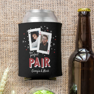 Perfect Pair Casino Theme Couples Photo Can Cooler