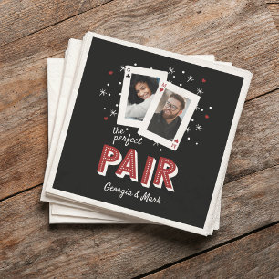 Perfect Pair Casino Theme Couples Photo Napkin