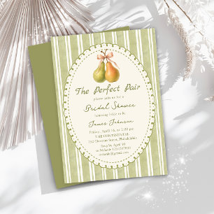  Perfect Pair Green Pear bridal shower Invitation