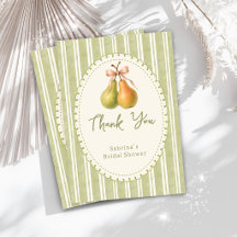 Perfect Pair Pear Bridal Shower Thank You Card