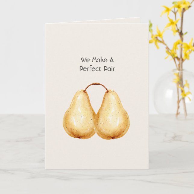 Perfect Pair Pears Love Card (Yellow Flower)