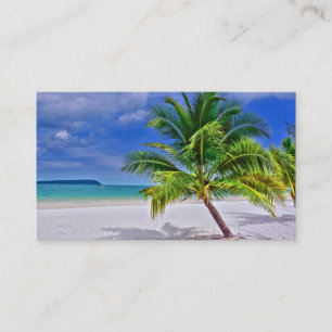 Perfect Palm Tree Tropical Island Beach Business Card