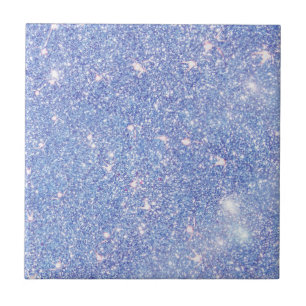 Perfect Paradise Sky Blue Sparkle Glitter Ceramic Tile