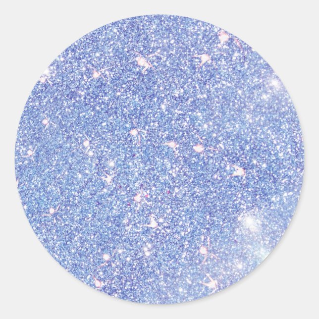 Perfect Paradise Sky Blue Sparkle Glitter Classic Round Sticker (Front)
