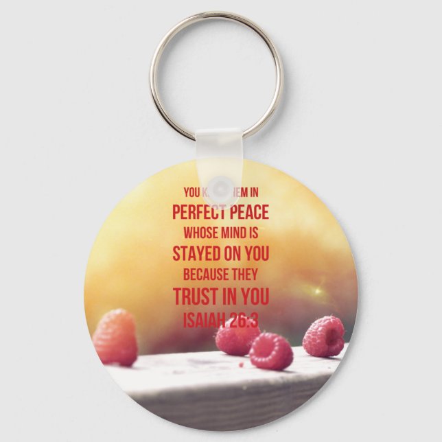 Perfect Peace Isaiah 26:3 Key Ring (Front)