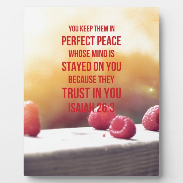 Perfect Peace Isaiah 26:3 Plaque (Front)