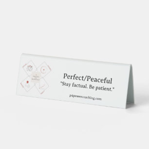 Perfect/Peaceful Plastic Desk Plaque
