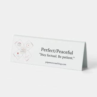 Perfect/Peaceful Plastic Desk Plaque
