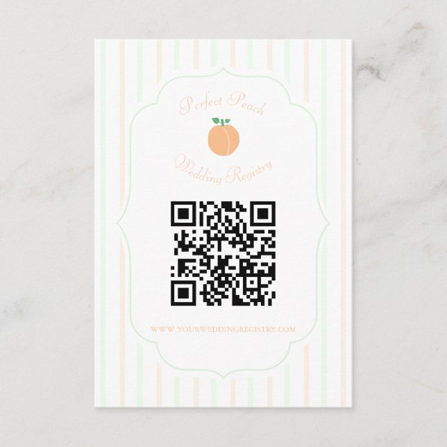 Perfect Peach Bridal Shower Enclosure Card (Front)