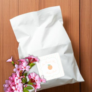 Perfect Peach Bridal Shower Square Sticker