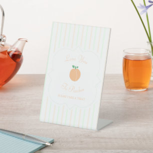 Perfect Peach Bridal Shower Take A Treat Pedestal Sign