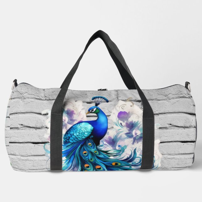 Perfect Peacock  Duffle Bag (Front)