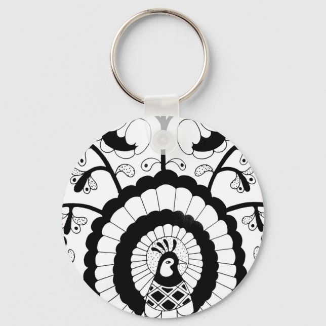 Perfect Peacock Key Ring (Front)